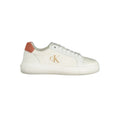 Sneakers femmes en polyuréthane blanc de Calvin Klein, style moderne et confortable, avec semelle blanche et design épuré.