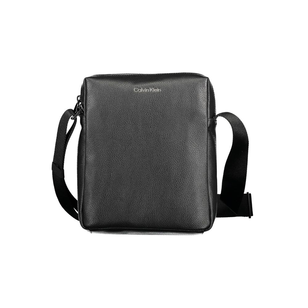 Sac à bandoulière pour homme Calvin Klein en polyester noir, avec design élégant et détails modernes.