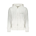 Sweatshirt blanc en coton pour homme de la marque Calvin Klein, coupe classique, col rond et manches longues.