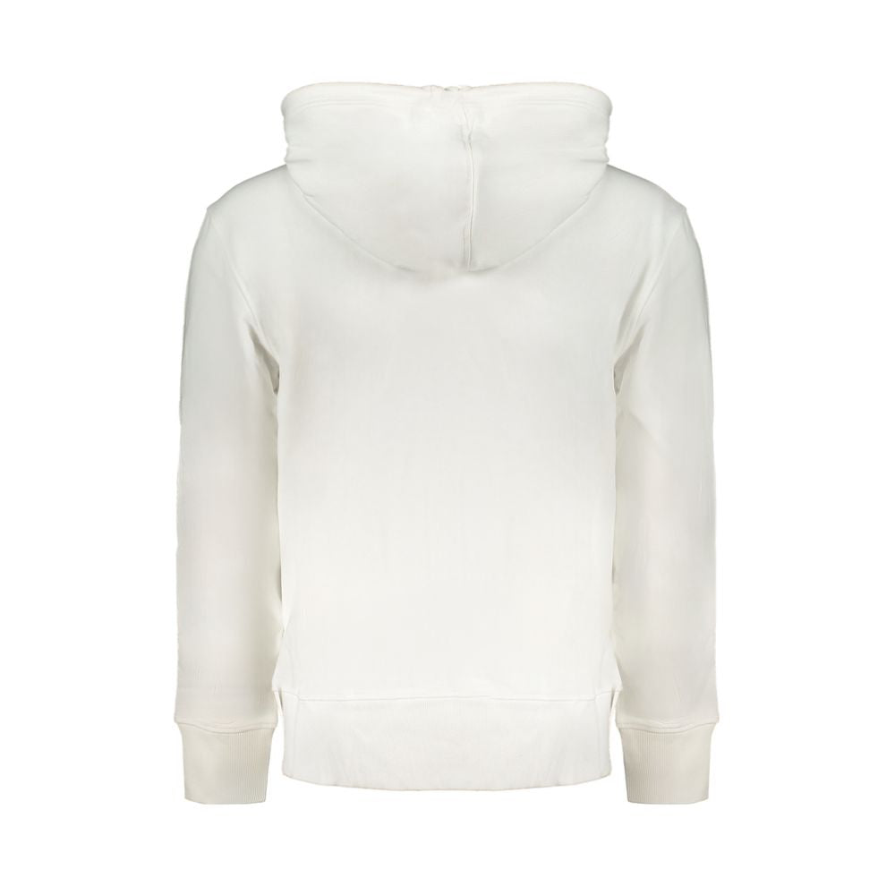 Sweatshirt blanc en coton pour homme de la marque Calvin Klein, vue de face sur un fond neutre.