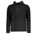 Sweat à capuche homme Calvin Klein en polyester noir, coupe décontractée, avec logo discret sur la poitrine.