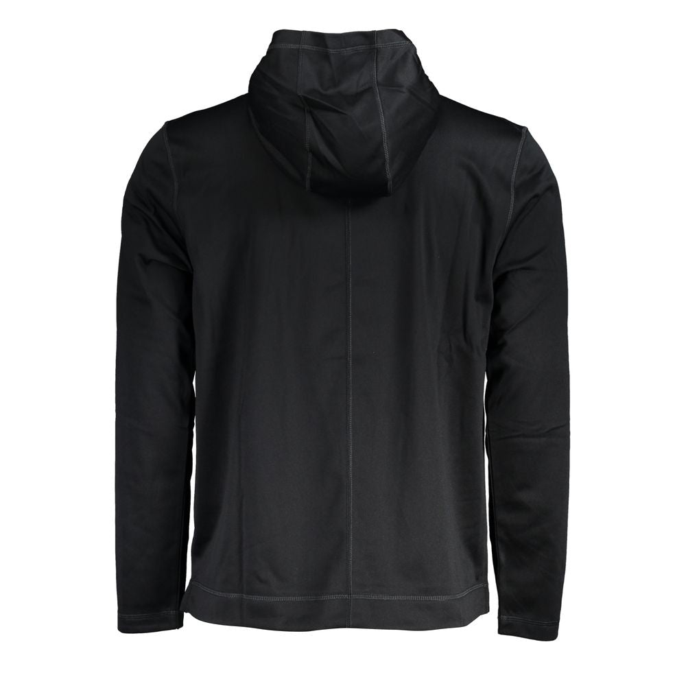 Hoodie pour homme en polyester noir de la marque Calvin Klein, tissu doux avec logo discret sur la poitrine.