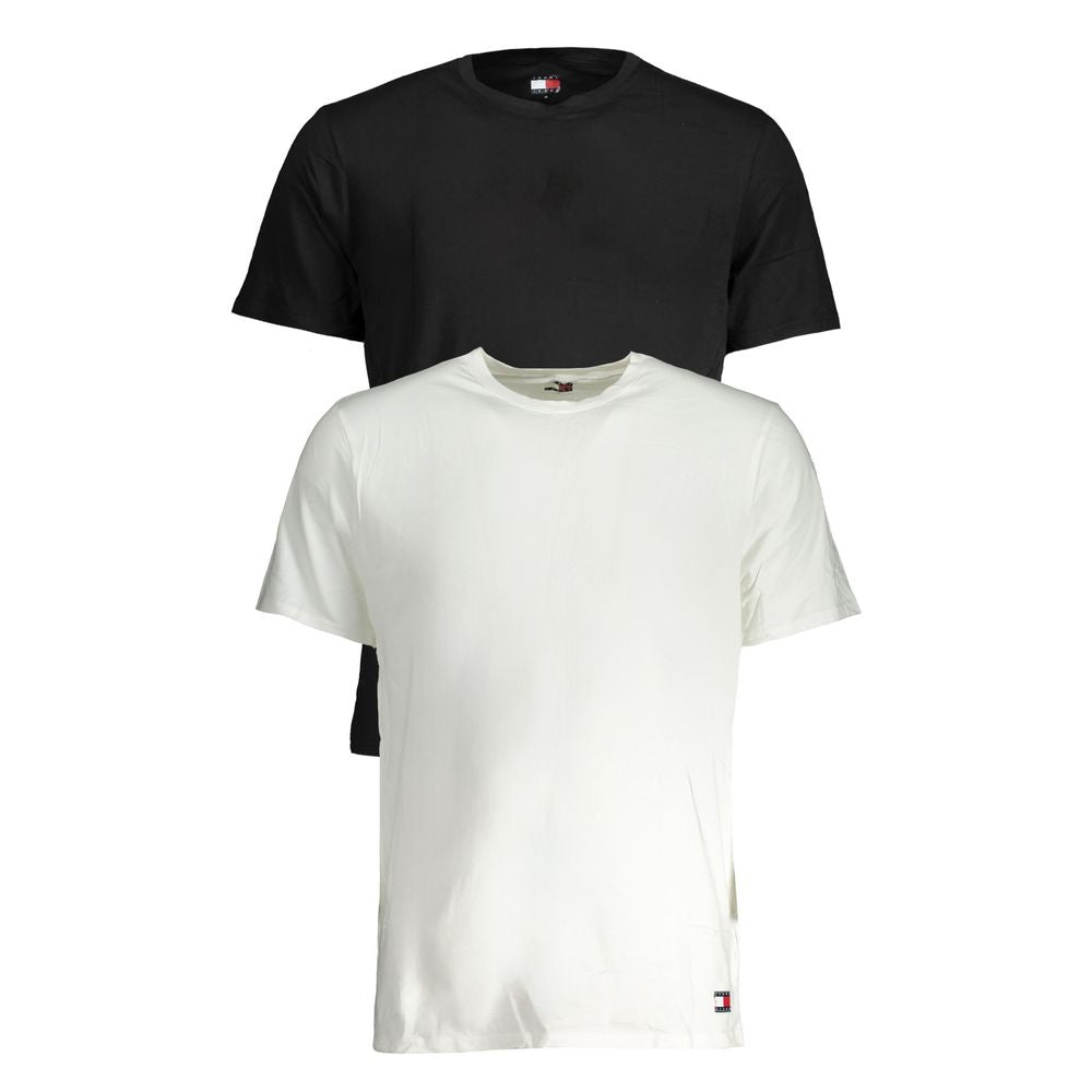 Sous-vêtement Tommy Hilfiger en coton noir pour homme, t-shirt confortable et simple, visible avec col rond et logo discret.