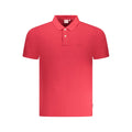 Polo rouge pour homme en coton de la marque Pepe Jeans, avec col et boutons, porté sur mannequin.