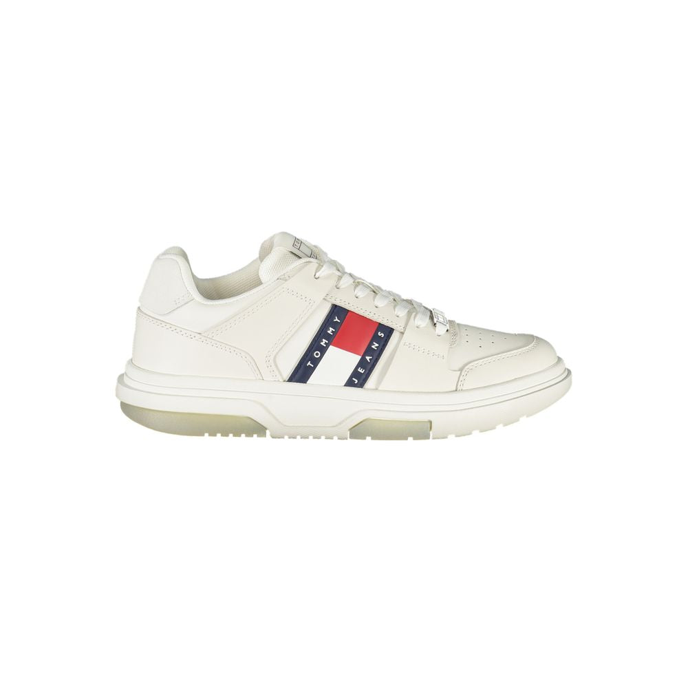 Sneakers pour femmes Tommy Hilfiger Bianco en polyuréthane, style décontracté avec semelle blanche et design moderne.