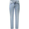 Jeans homme en coton Calvin Klein Azzurro, coupe classique, décontractée, avec détails de couture visibles.