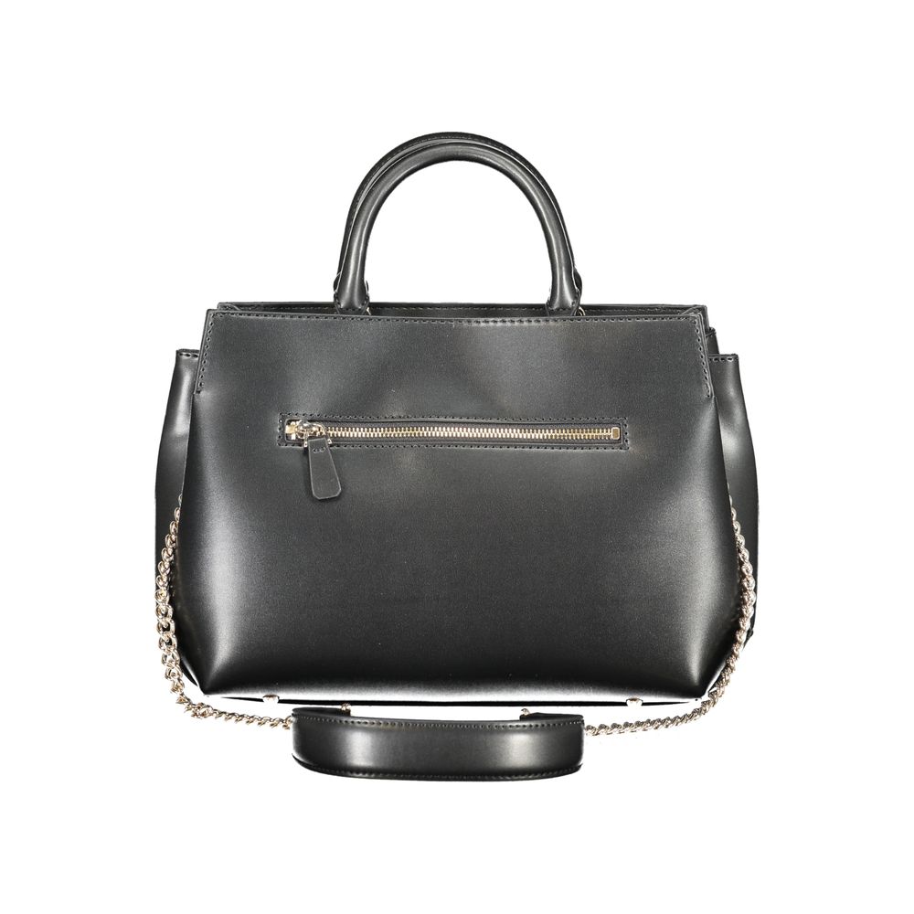 Sac à main Guess Jeans en polyuréthane noir pour femmes, design élégant et tendance avec détails modernes.
