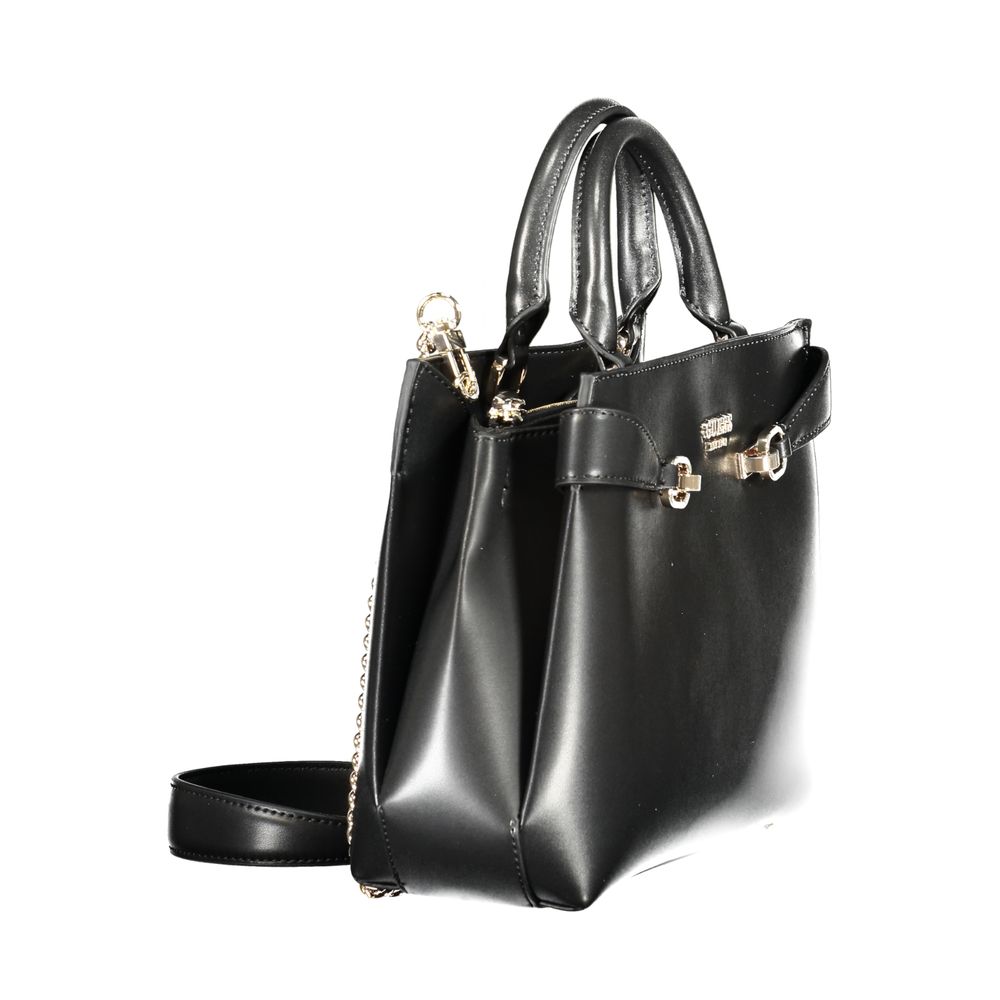 Sac à main Guess Jeans en polyuréthane noir pour femmes, avec détails élégants et design moderne.