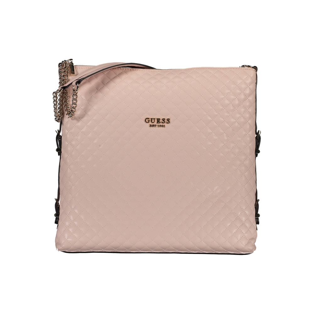 Sac à main Guess Jeans en polyuréthane rose pour femmes, design élégant et tendance, avec détails modernes.