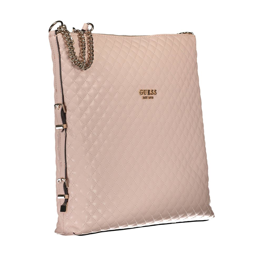 Sac à main Guess Jeans en polyuréthane rose pour femmes, élégant et tendance, avec détails modernes.