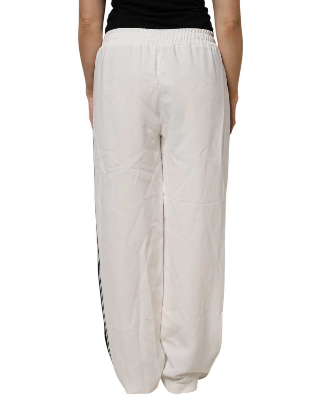 Pantalons de jogging blancs Dolce & Gabbana pour hommes, coupe décontractée et confortable, en coton doux.