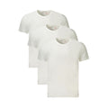 T-shirt blanc en coton pour homme de la marque Calvin Klein, vue de face avec col rond et logo discret.