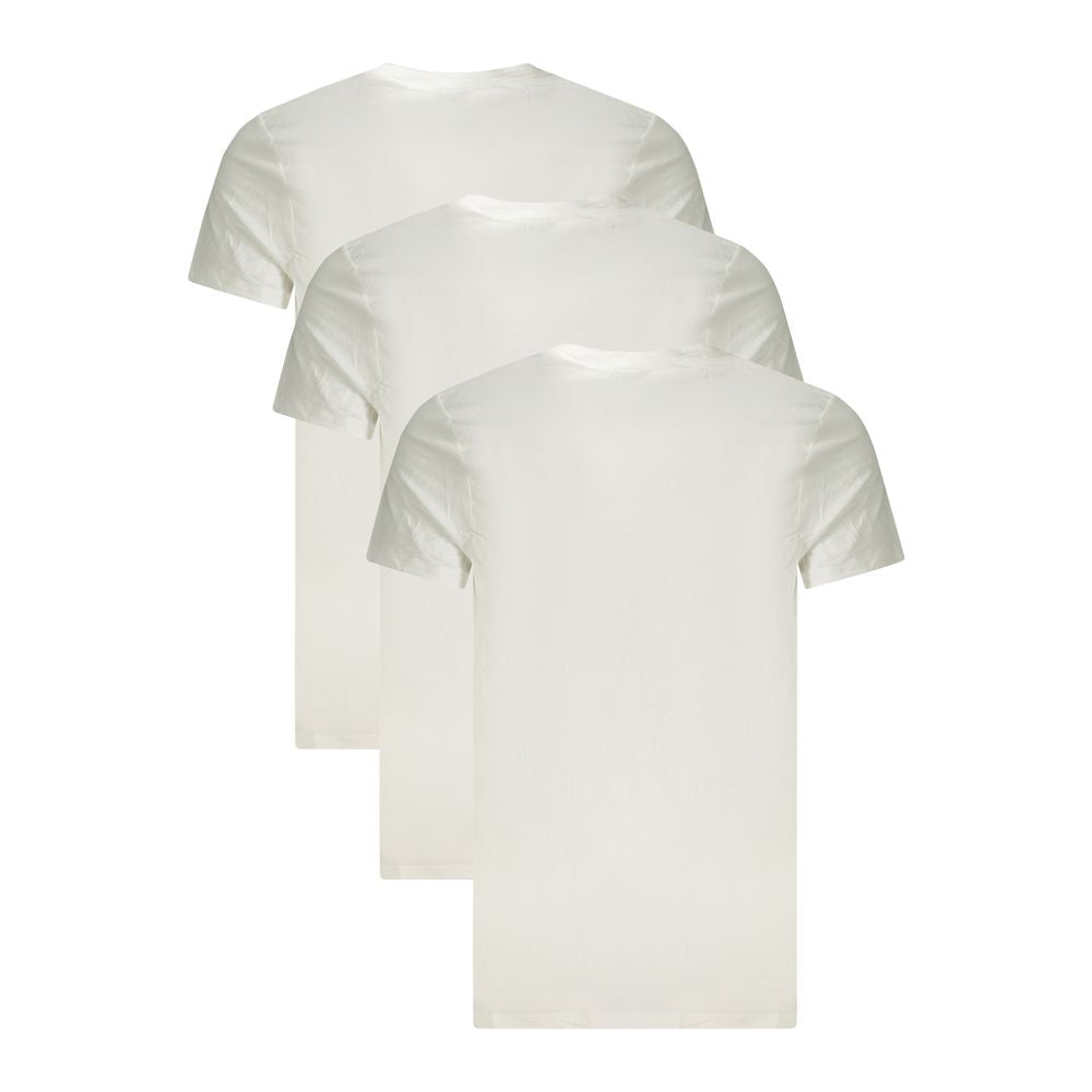 T-shirt blanc en coton pour homme de la marque Calvin Klein, coupe classique, image montrant le devant du vêtement.