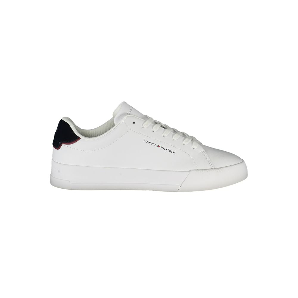 Sneakers pour homme Tommy Hilfiger Bianco en polyuréthane, style décontracté avec semelle blanche et design moderne.