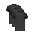 T-shirt homme noir en coton de marque Calvin Klein, coupe classique avec logo discret sur la poitrine.