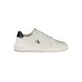 Sneakers pour homme Calvin Klein en polyuréthane blanc, style décontracté et moderne, chaussures de sport élégantes.
