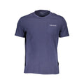 Chemise pour homme Guess Jeans en coton biologique bleu, style décontracté avec col et manches longues.