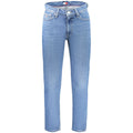 Jeans homme en coton Tommy Hilfiger bleu, coupe classique, avec détails de la marque visibles sur le devant.