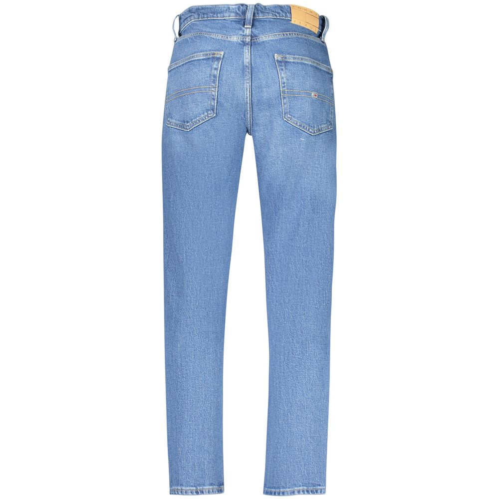 Jeans homme en coton Tommy Hilfiger, style décontracté avec coupe classique, couleur bleue.