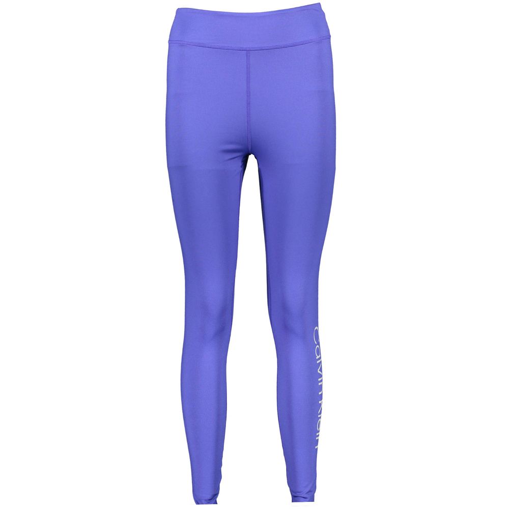 Leggings pour femmes en polyester Calvin Klein Blu, ajustés et confortables, montrant la texture douce et le design élégant.