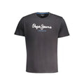 T-shirt homme en coton bleu Pepe Jeans, coupe classique, logo discret sur la poitrine, porté sur mannequin.