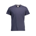 T-shirt homme en coton biologique bleu Tommy Hilfiger, coupe classique, logo sur la poitrine, tissu doux et écologique.