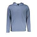 Sweat à capuche pour homme Calvin Klein en polyester bleu, design moderne avec logo discret visible sur le devant.