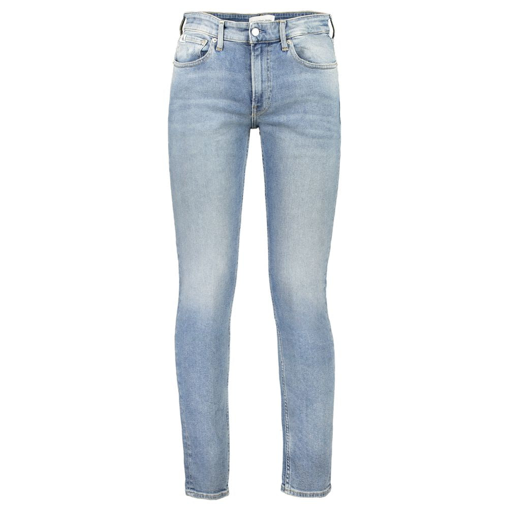 Jeans slim en coton pour homme de la marque Calvin Klein Blu, coupe ajustée et style moderne.