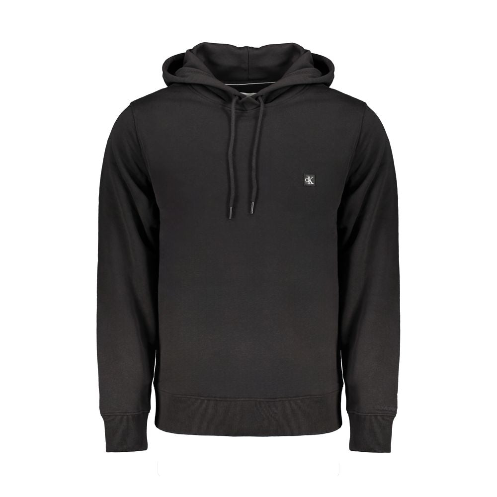 Sweat-shirt pour homme Calvin Klein en coton noir, style décontracté avec logo discret sur la poitrine.