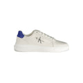 Chaussures de sport en cuir blanc pour hommes de la marque Calvin Klein, baskets blanches élégantes et confortables.