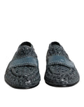 Chaussures mocassins Dolce & Gabbana en cuir tissé bleu, sans lacets, élégantes et confortables pour homme.