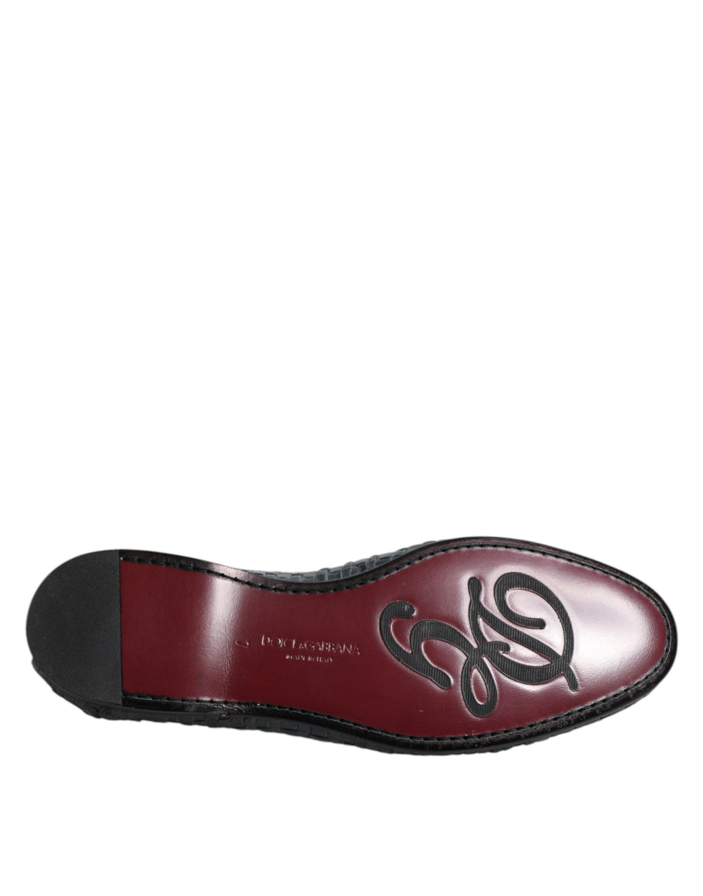 Chaussures mocassins Dolce & Gabbana en cuir tissé bleu, slip-on élégants et confortables pour homme.