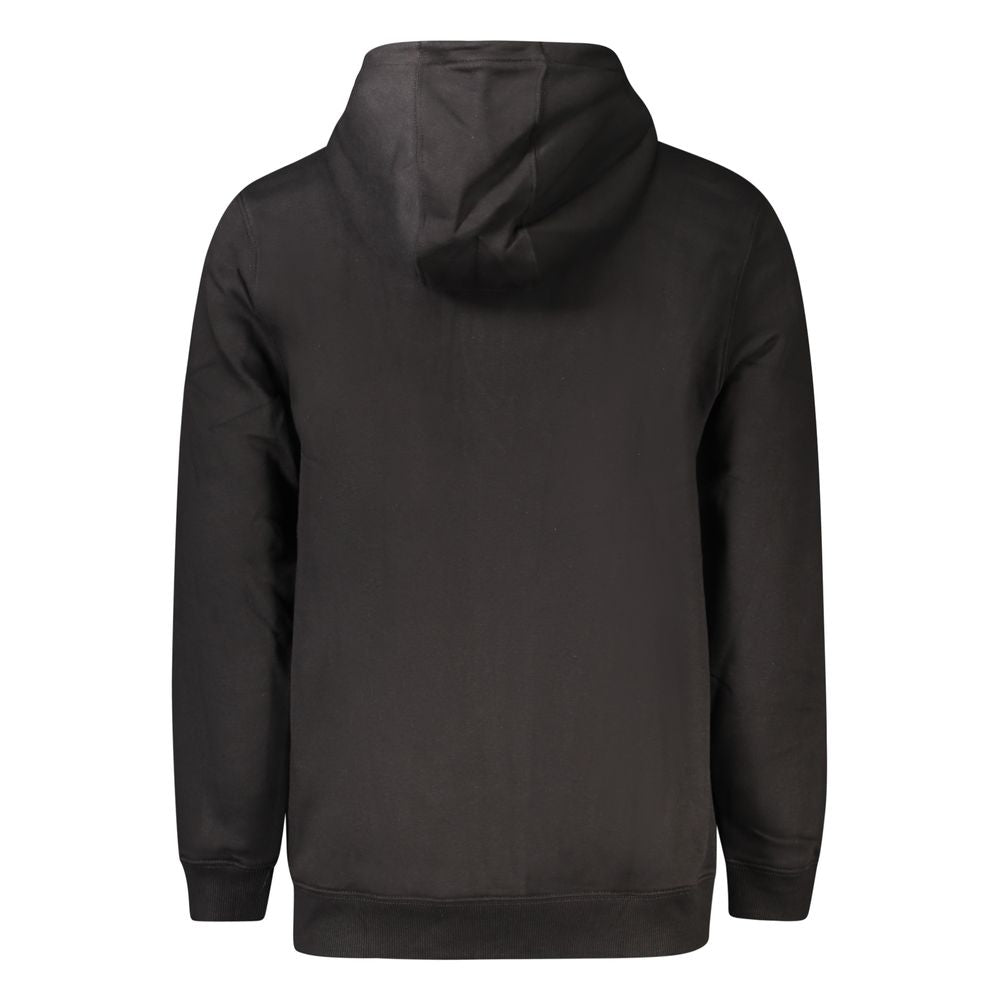 Sweat-shirt à capuche en coton noir pour homme de Tommy Hilfiger, vue de face avec logo visible sur la poitrine.