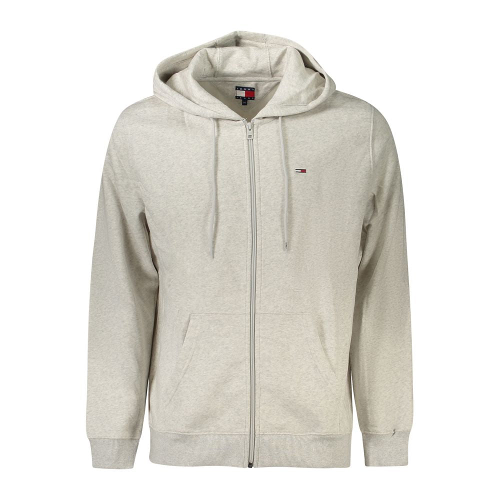 Sweat-shirt à capuche en coton gris pour homme de Tommy Hilfiger, style décontracté et confortable.