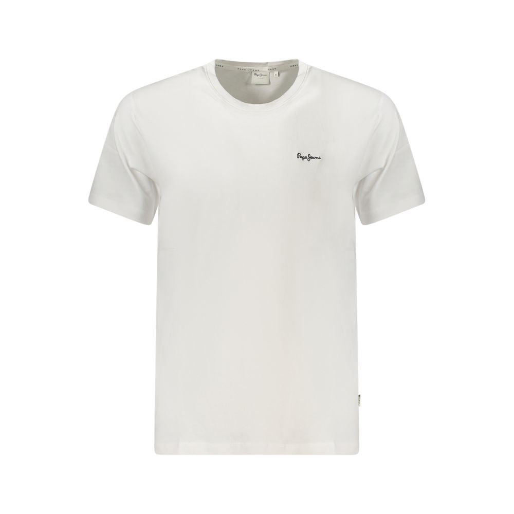 T-shirt blanc en coton pour homme de la marque Pepe Jeans, coupe classique et design simple, parfait pour un style décontracté.