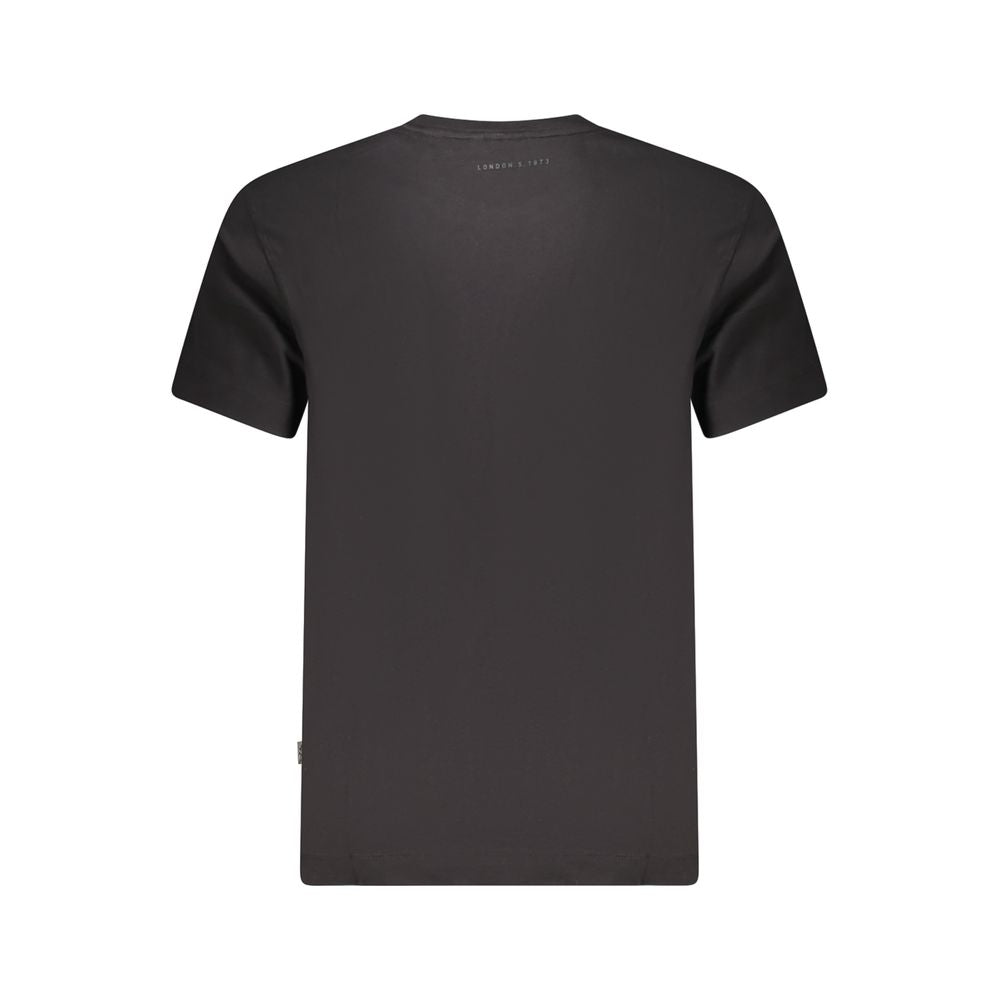 T-shirt homme en coton noir de la marque Pepe Jeans, modele classique avec col rond et manches courtes.