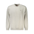 Sweatshirt gris en coton pour homme de Tommy Hilfiger, coupe classique avec logo emblématique sur la poitrine.