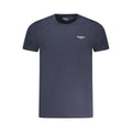 T-shirt en coton bleu de la marque Pepe Jeans, vue de face, avec col rond et logo discret sur la poitrine.