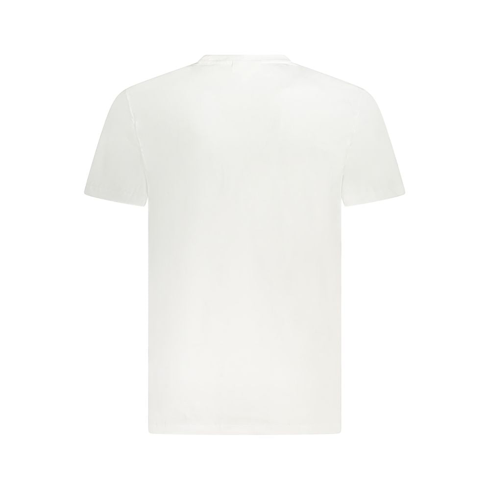 T-shirt blanc en coton pour homme de la marque Calvin Klein, aperçu sur un mannequin.