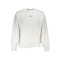 Sweat-shirt blanc en coton pour homme de la marque Calvin Klein, vue de face avec col rond et manches longues.