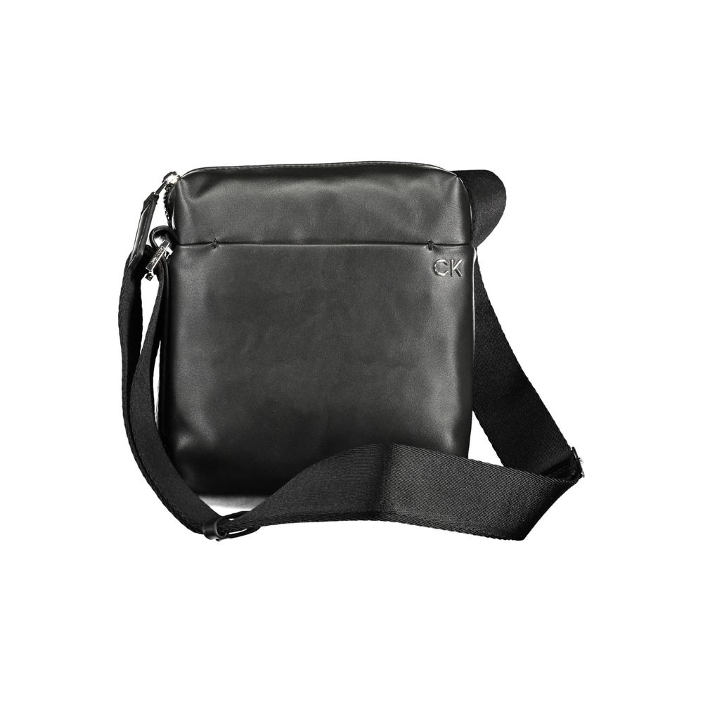 Sac à bandoulière pour homme Calvin Klein en polyester noir, avec détails élégants et design moderne.