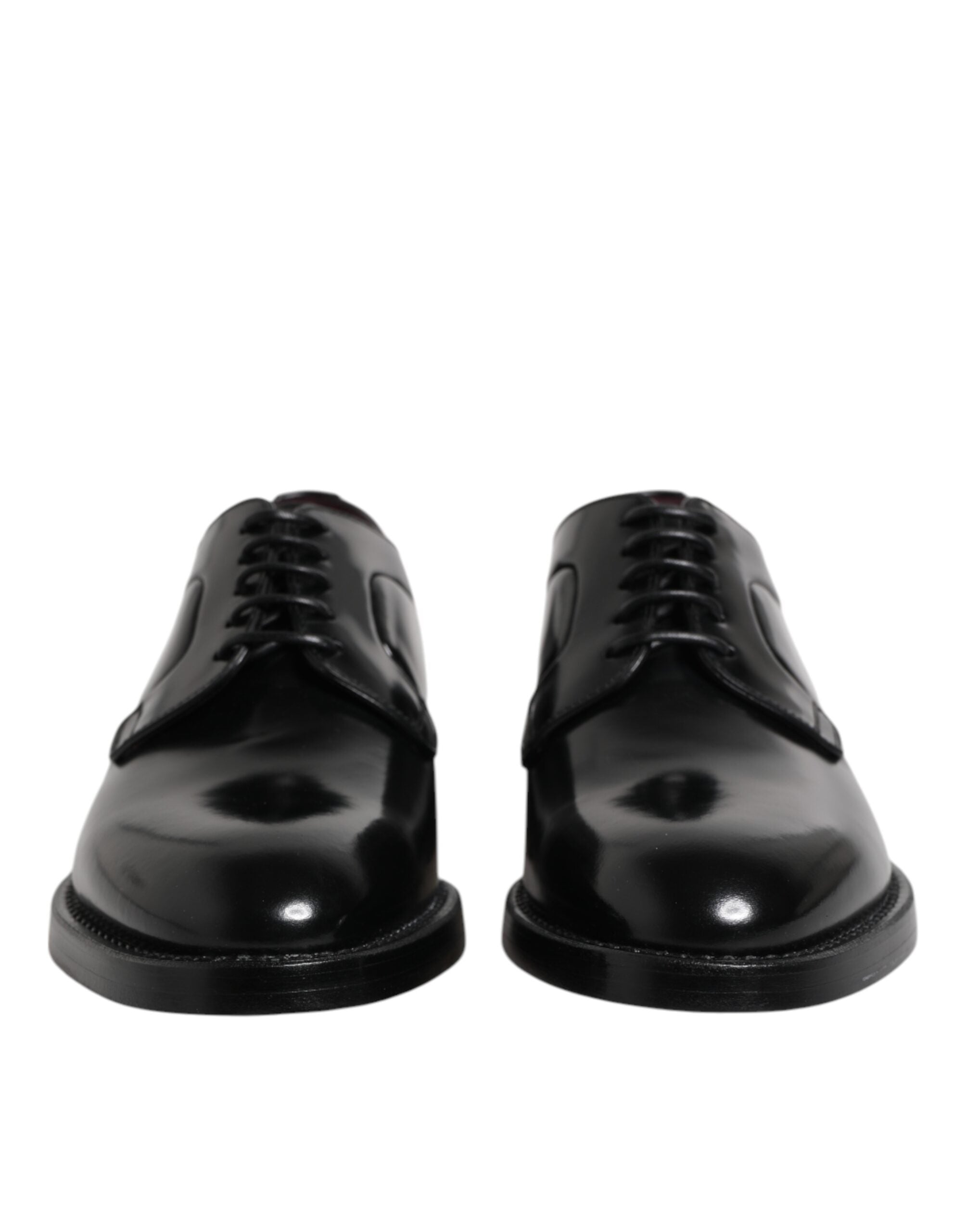 Chaussures derby formelles en cuir noir Dolce & Gabbana avec lacets, élégantes et sophistiquées pour homme.