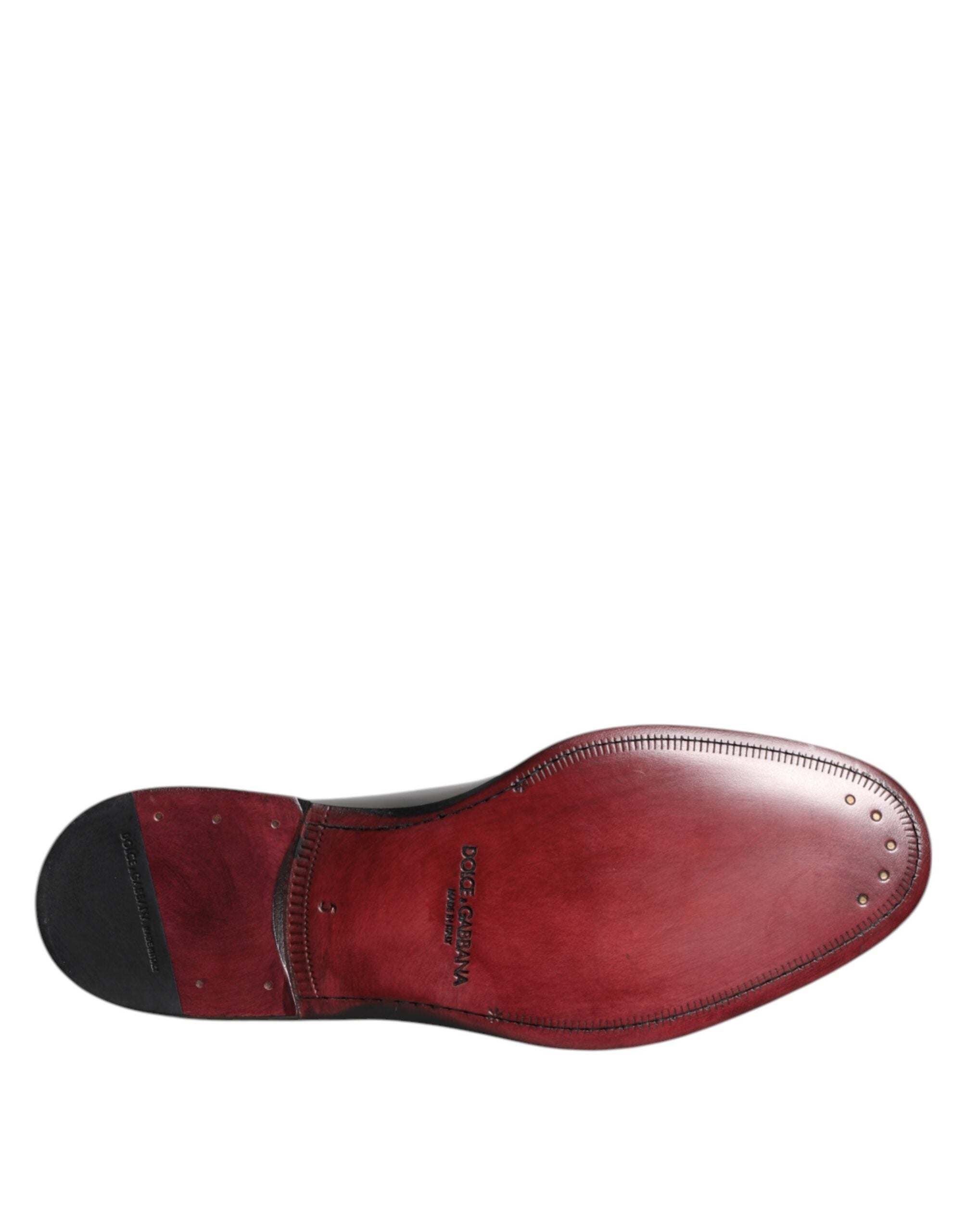 Chaussures Derby formelles en cuir noir Dolce & Gabbana avec lacets, élégantes et classiques pour homme.