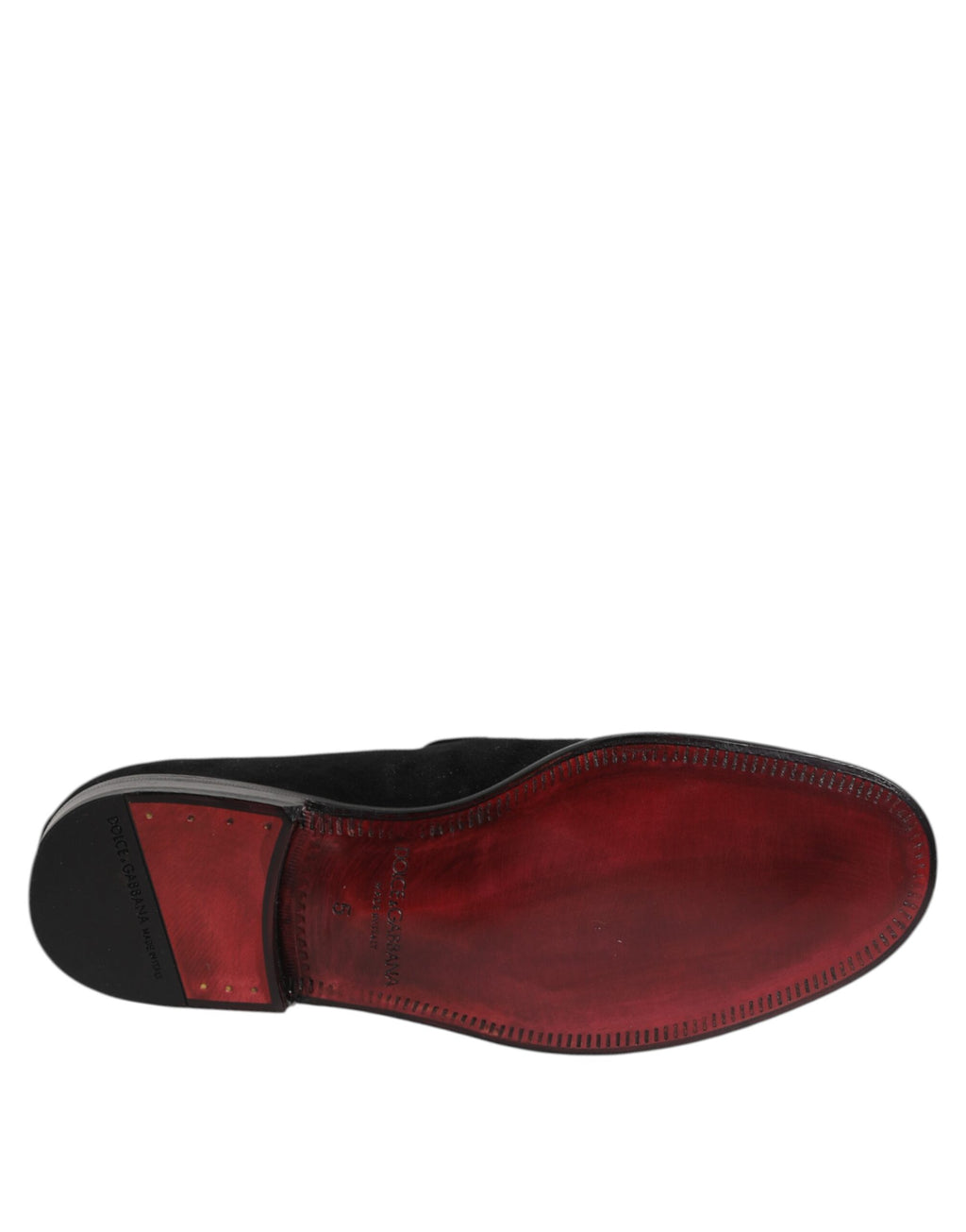 Chaussures formelles Dolce & Gabbana en daim noir, mocassins slip-on élégants pour homme.
