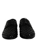 Chaussures Derby en daim noir Dolce & Gabbana avec strass, chaussures formelles élégantes et sophistiquées.