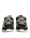 Chaussures sneakers basses pour homme Dolce & Gabbana en daim multicolore, détail coloré et style élégant.
