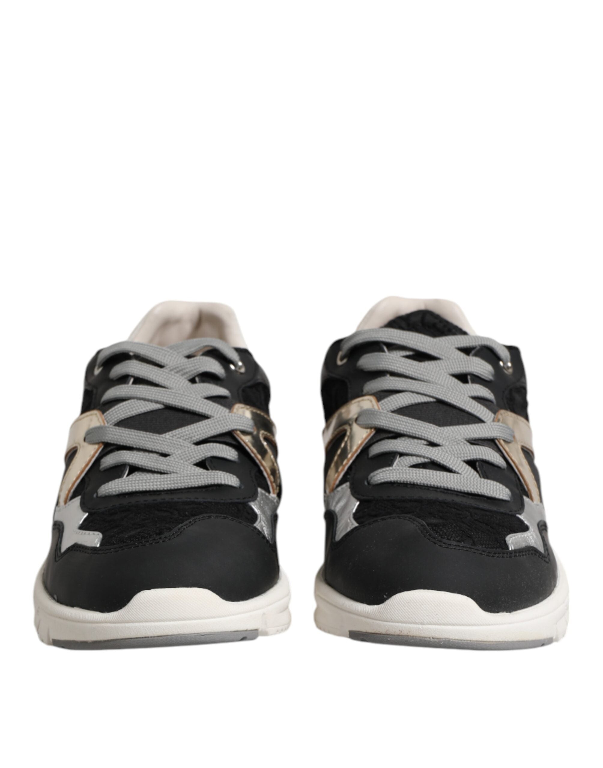 Chaussures Sneakers basses en cuir et daim multicolores Dolce & Gabbana, design élégant et moderne pour homme.