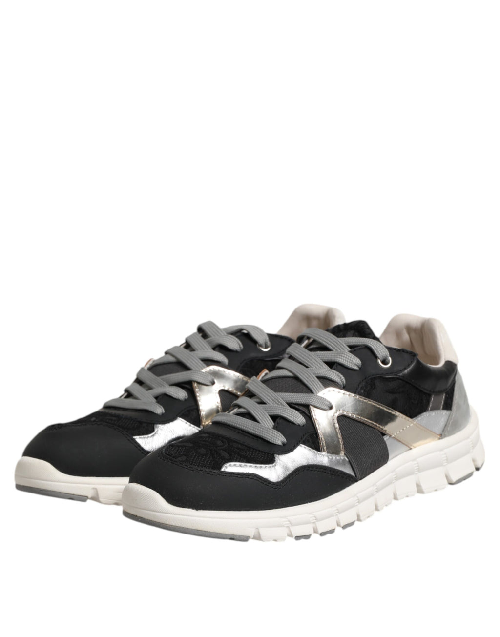 Chaussures Dolce & Gabbana sneakers basses en cuir et daim multicolores, style décontracté et moderne.