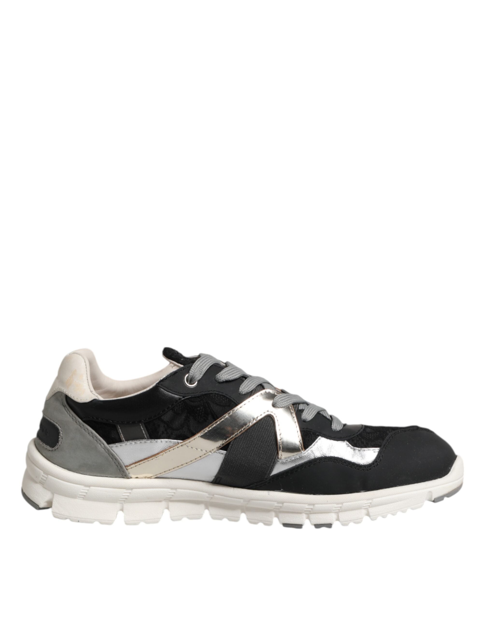 Chaussures sneakers basses en cuir et daim multicolores Dolce & Gabbana, style décontracté et moderne.