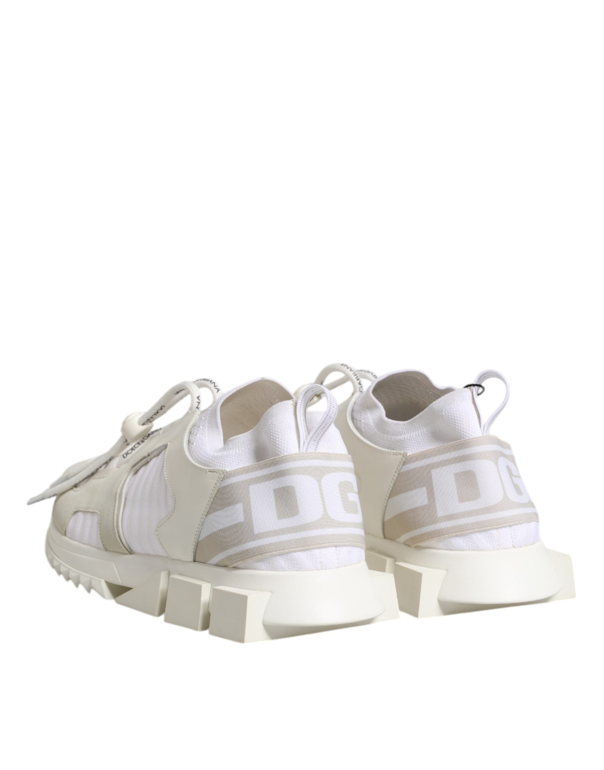 Chaussures de randonnée Dolce & Gabbana Sorrento en mesh blanc, baskets de trekking élégantes et confortables.